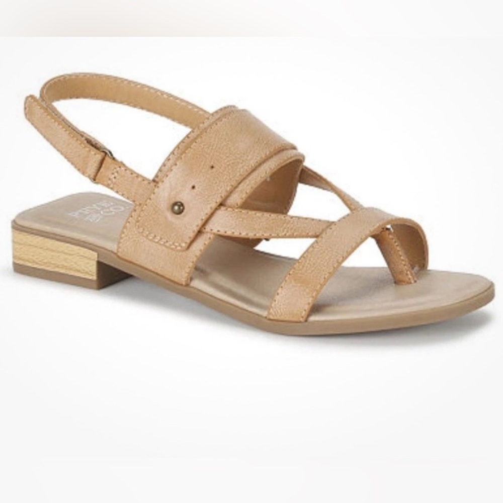 NWOB: Fry And CO. Woman’s 8.5 Cassia Tan Women's Sandals Adjustable Ankle Strap